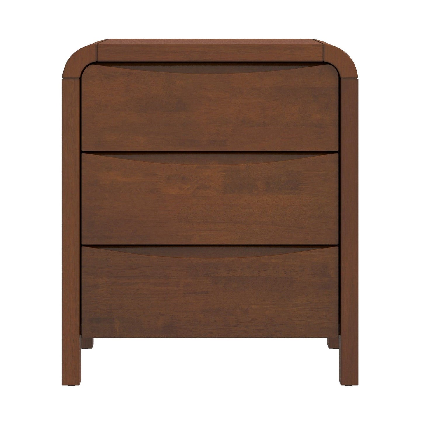 Lionel - Mid-Century Modern Nightstand 3 Drawer Bed Side Table - Brown