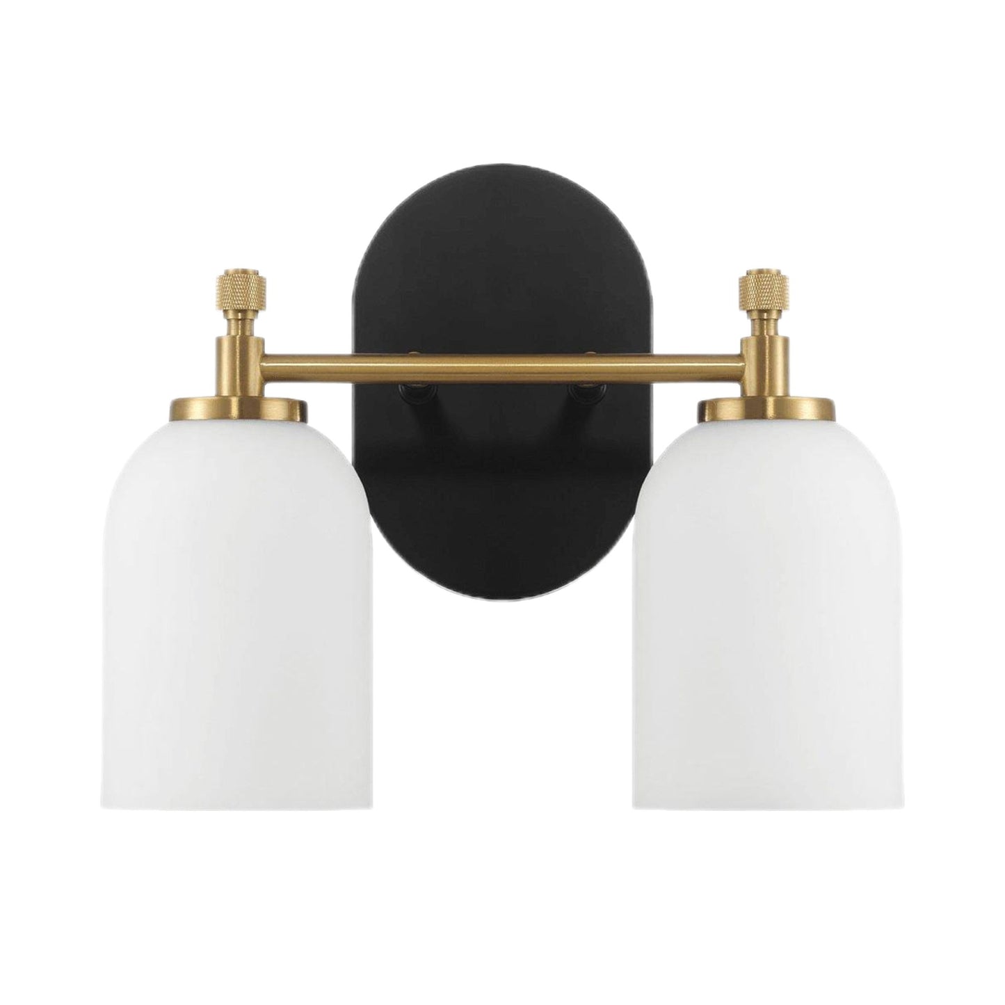 Vortex - 2 Lights Vanity In Traditional Style For Over Bathroom Mirror Wall Sconce - Black / Gold / White
