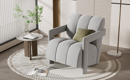 Modern Minimalist Leisure Armchair With L Shaped Armrests