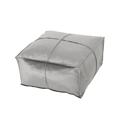 Nati - Square Pouf Ottoman And Floor Cushion - Smoke