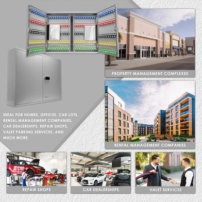 400 Keys Adjustable Key Lock Box With Digital Lock - Gray