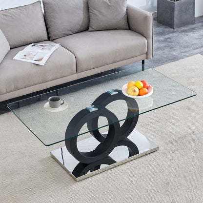 Contemporary Style Glass Top Coffee Table
