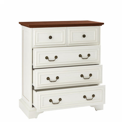 Modern 5 Drawer Dresser For Bedroom, Ample Storage Wide Chest Of Drawers