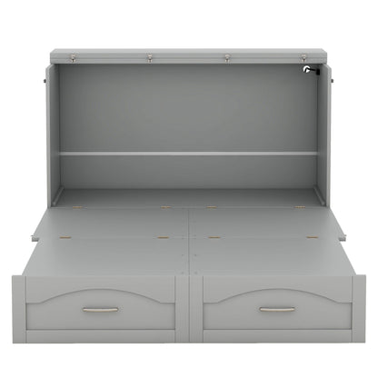 Murphy Wall Bed With Drawer And A Set Of Sockets & USB Ports, Pulley Structure Design