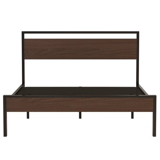 Ceres - Metal Bed With Wood Headboard & Footboard