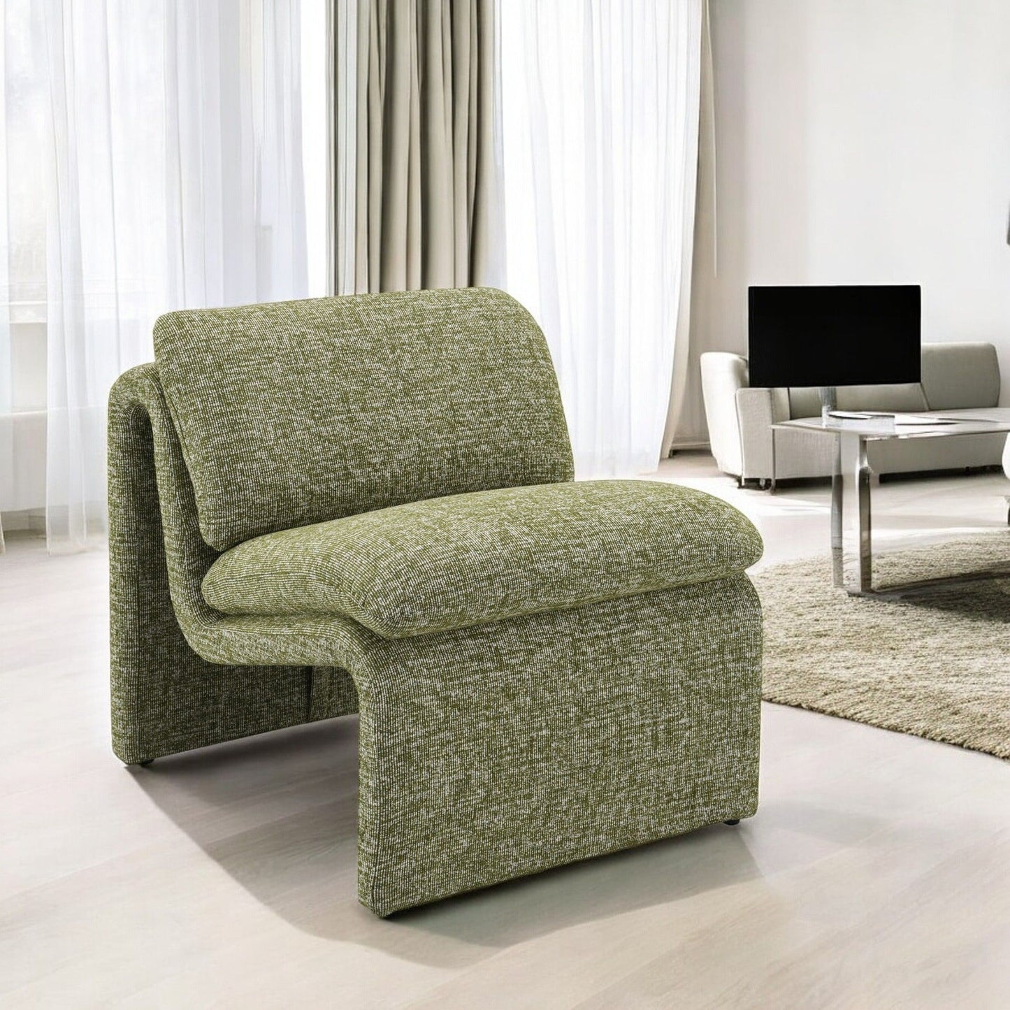 Jaeda - Innovative Elegance Accent Chair In Curved Shape
