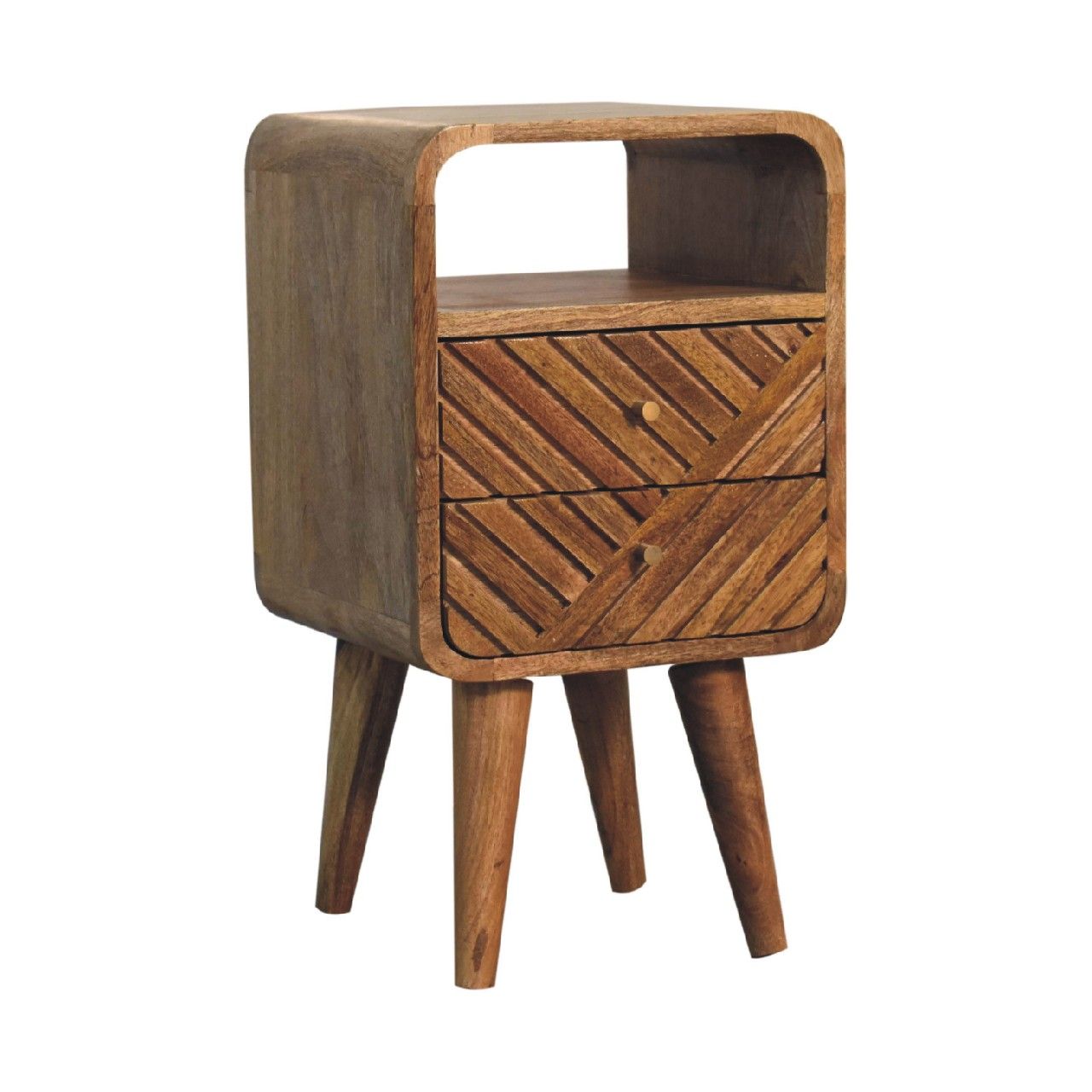 Mini Lille Curved Nightstand - Oak