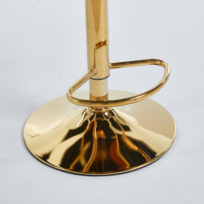 Modern Bar Chair With Iron Tube Legs, Soft Cushions And Comfortable Backrest (Set of 2)