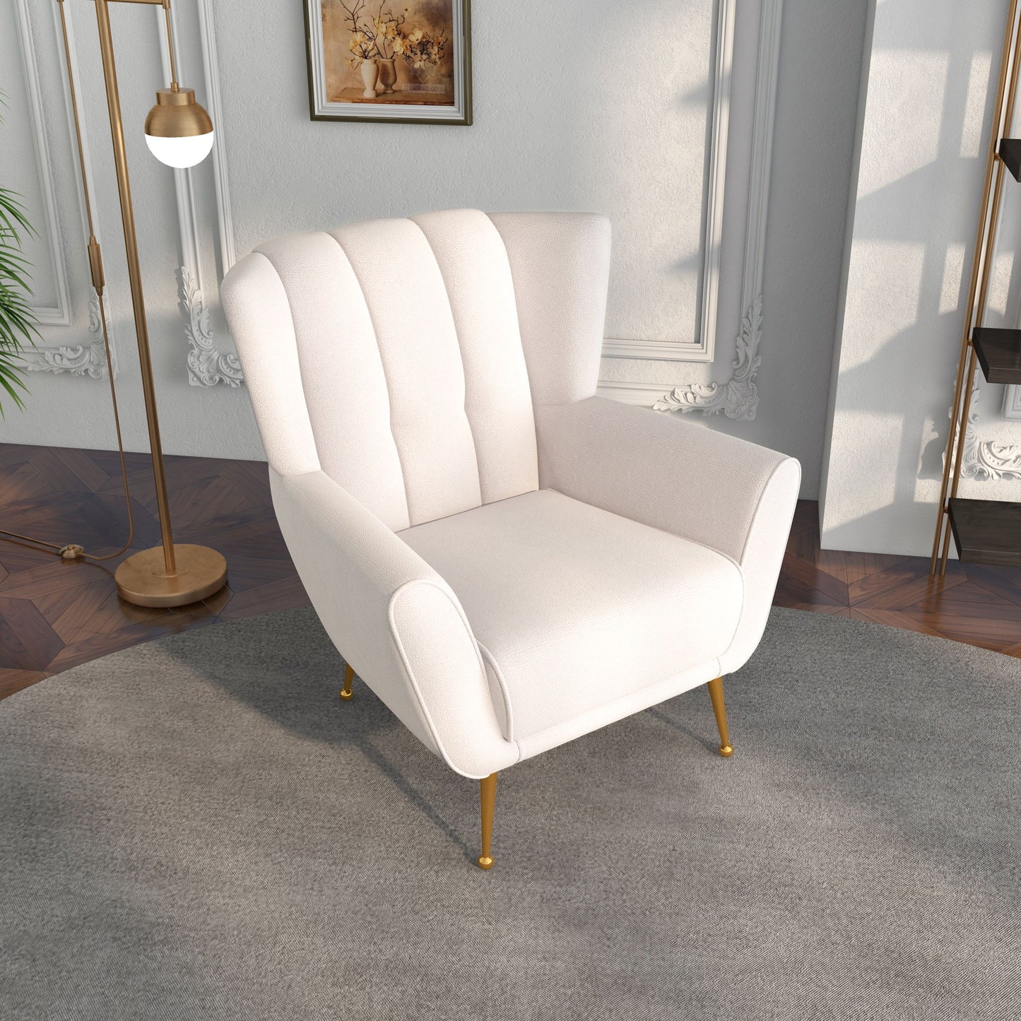 Gianna - Mid-Century Modern Tufted French Boucle Armchair