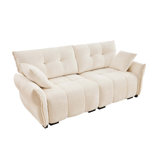 Modern Sofa & Pillows, Textured Cover, High Rebound Cushions
