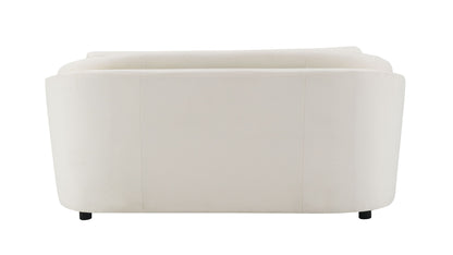 Mariko - Linen Loveseat With 2 Toss Pillows - Beige