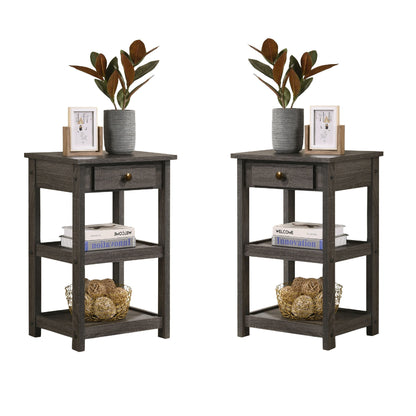 Arine - Console Table With Drawer And Shelves - Gray