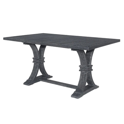 Devingo - Extendable Dining Table Rustic Style - Gray