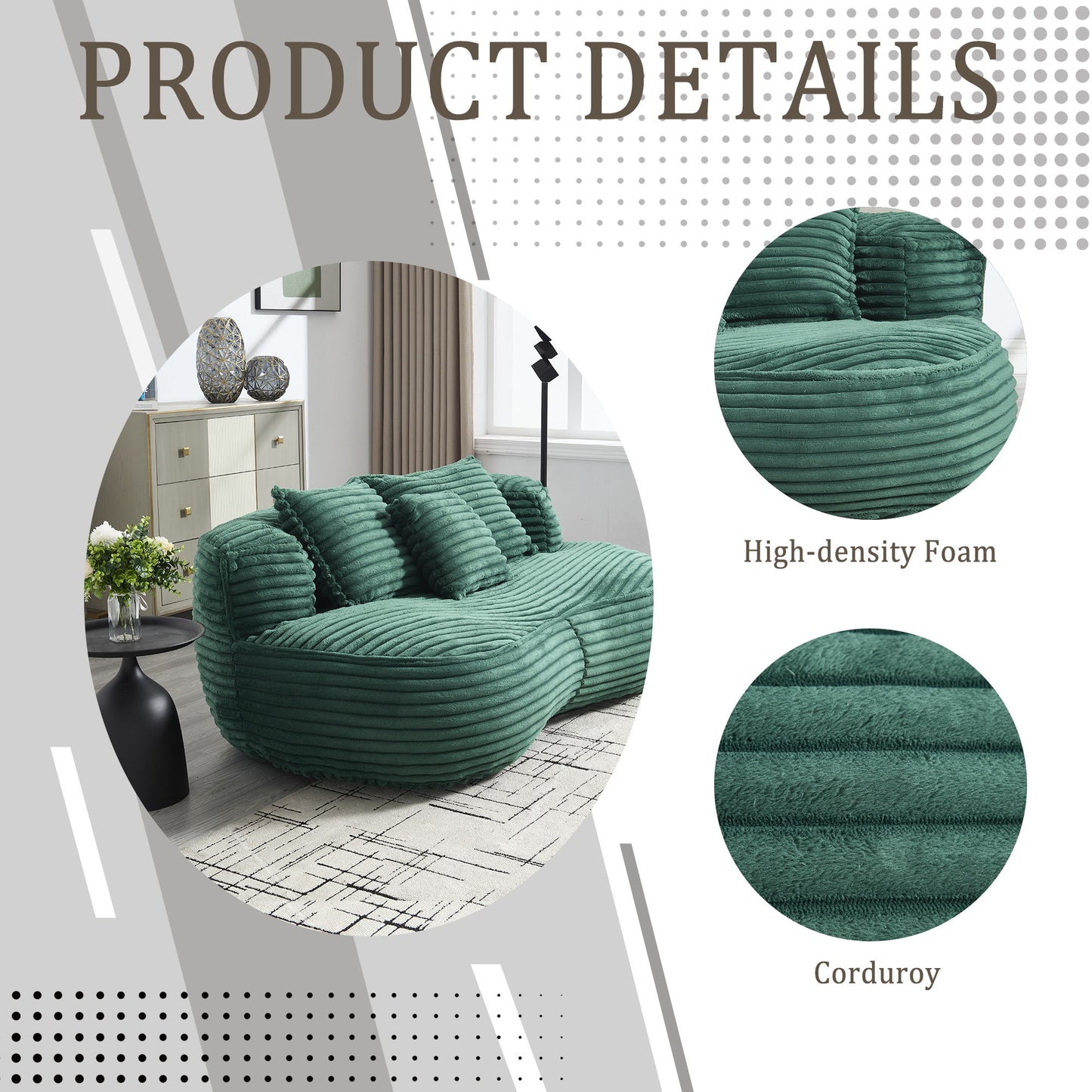Bean Bag, Lazy Sofa Comfort Lounger High Back Chair