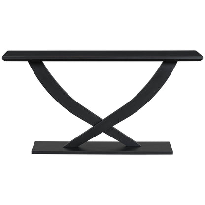 Console Table With Cross Leg Base And Reinforced Support Plate