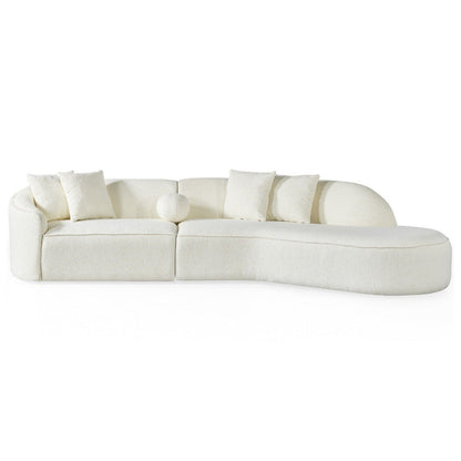 Elijah - Japandi Curvy Sectional Sofa - Beige