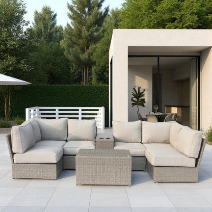 Stylish Modular Wicker Patio Seating Group