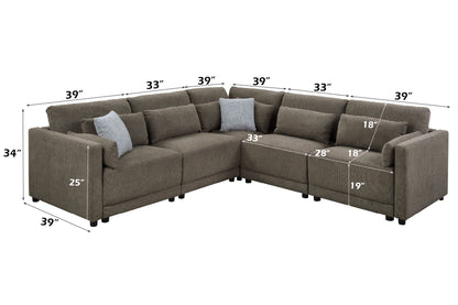 Rylie - Modular Sectional Sofa With Toss Pillows