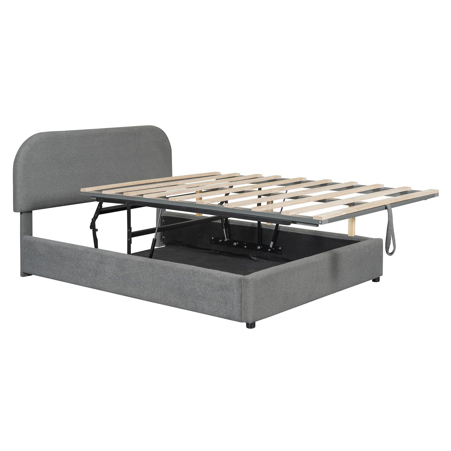 Upholstered Platform Bed With Hydraulic Storage System