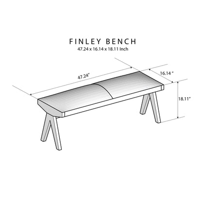 Chad - Mid-Century Modern Leather Bench - Brown / Tan
