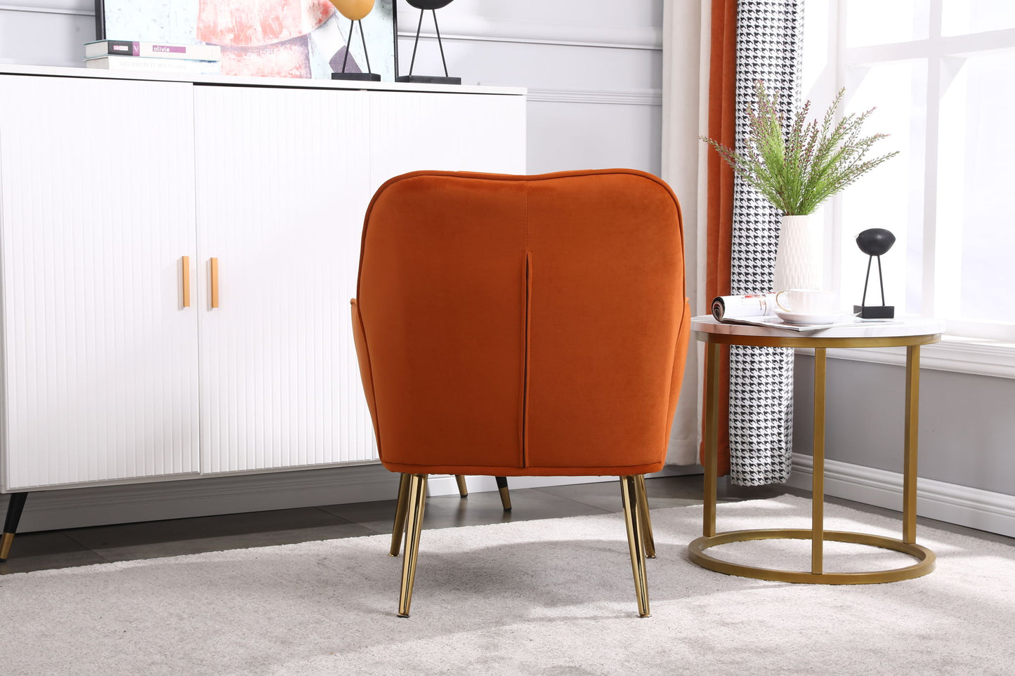 Modern Mid-Century Chair Tufted Sherpa Armchair For Living Room Bedroom Office