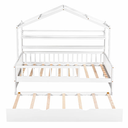 Playhouse Bed With Trundle, Kids Bed With Shelf
