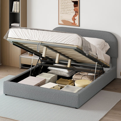 Upholstered Platform Bed With Hydraulic Storage System