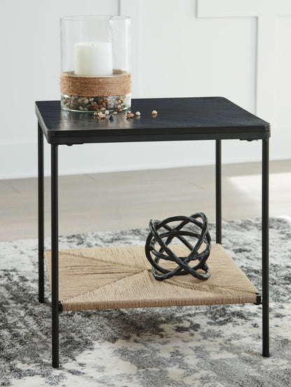 Minrich - Accent Table - Black / Natural