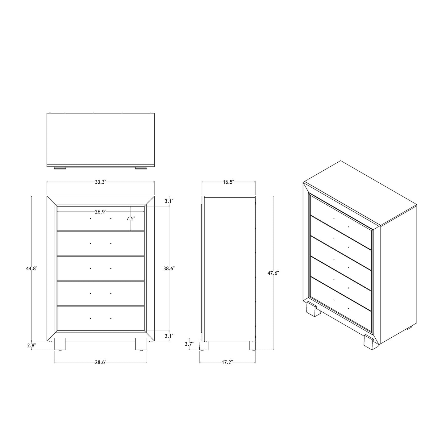 Skye - Marble Chest - White