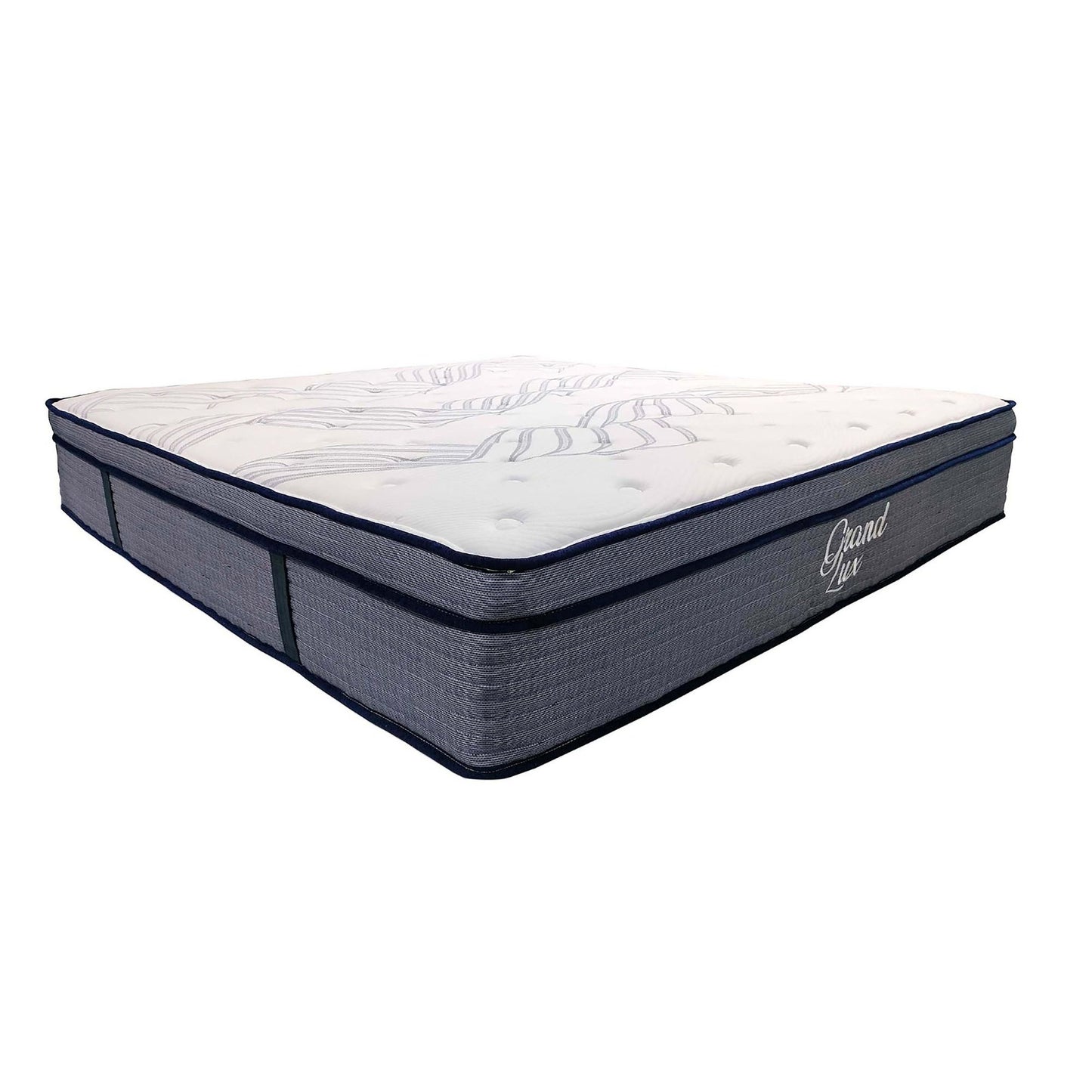 King Size Hybrid Plush Foam Mattress, Soft Polyester Knit Cover, Multi Layer Foam Mattress - White / Gray