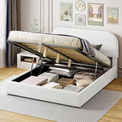 Upholstered Platform Bed With Hydraulic Storage System