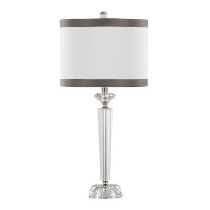 Diamond - Torch Crystal Contemporary Table Lamp (Set of 2) - Clear / Off White / Dark Gray / Polished Nickel
