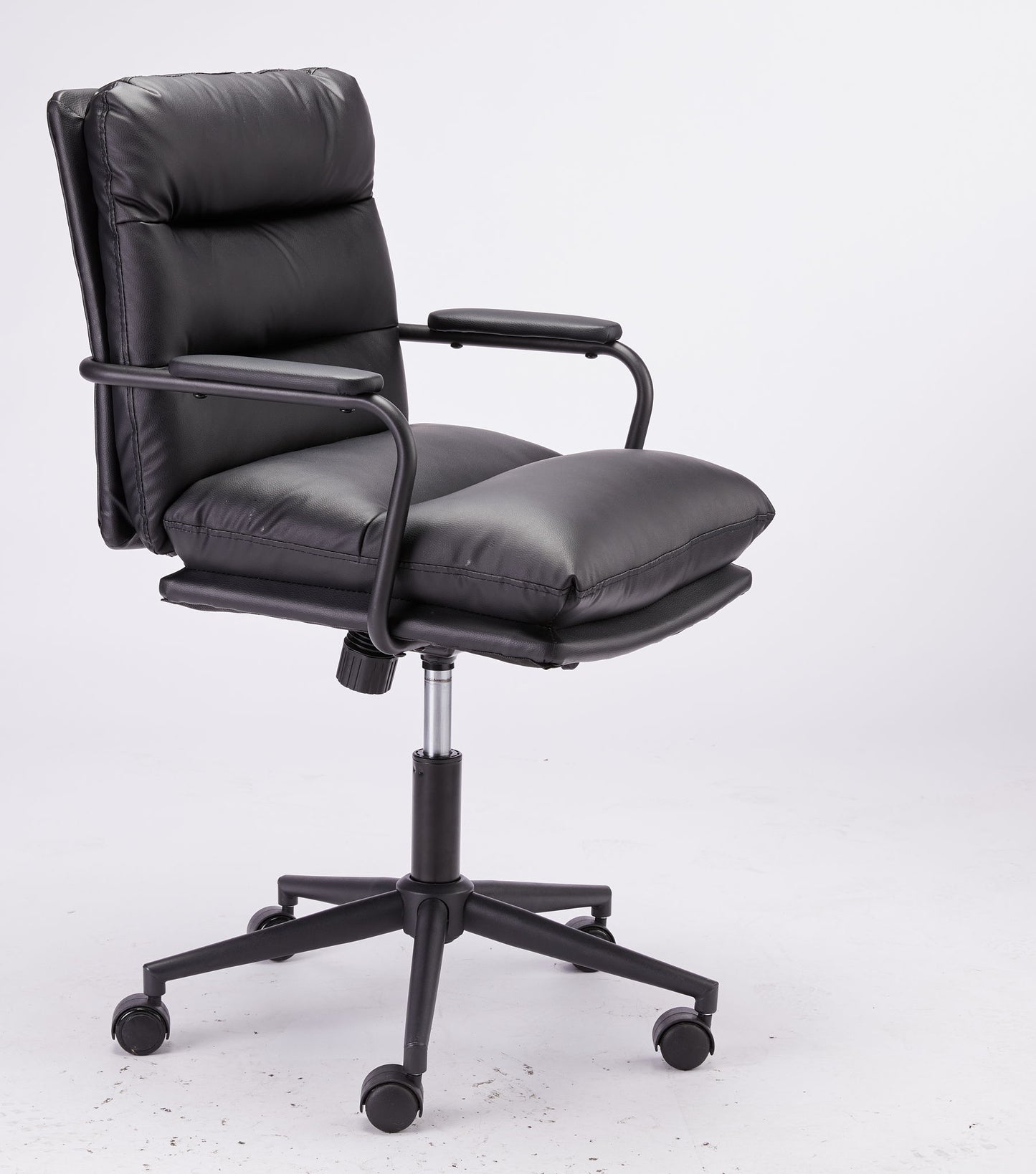 Office Chair Mid Back Desk Chair Modern Excutive Office Chair With Arms And Wheels For Home Office - Black