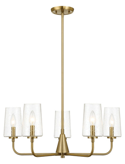Dazzle - 5 Lights Chandelier With Clear Seeded Satin - Antique Brass / Clear / Gold