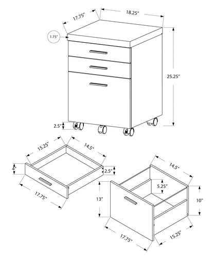 File Cabinet Rolling Mobile Storage Drawers Printer Stand For Office