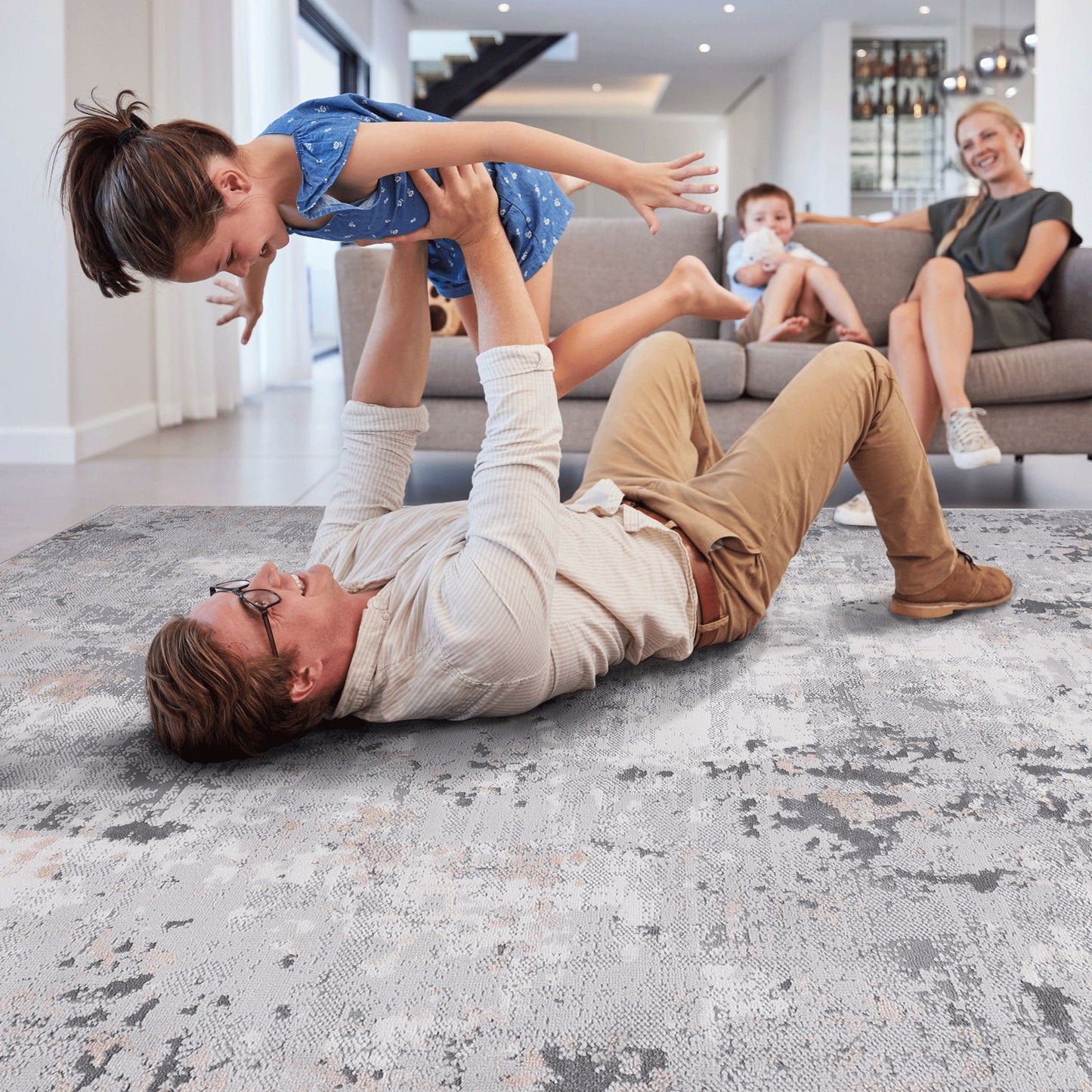 Marfi - 8' X 10' Abstract Area Rug - Gray / Multi