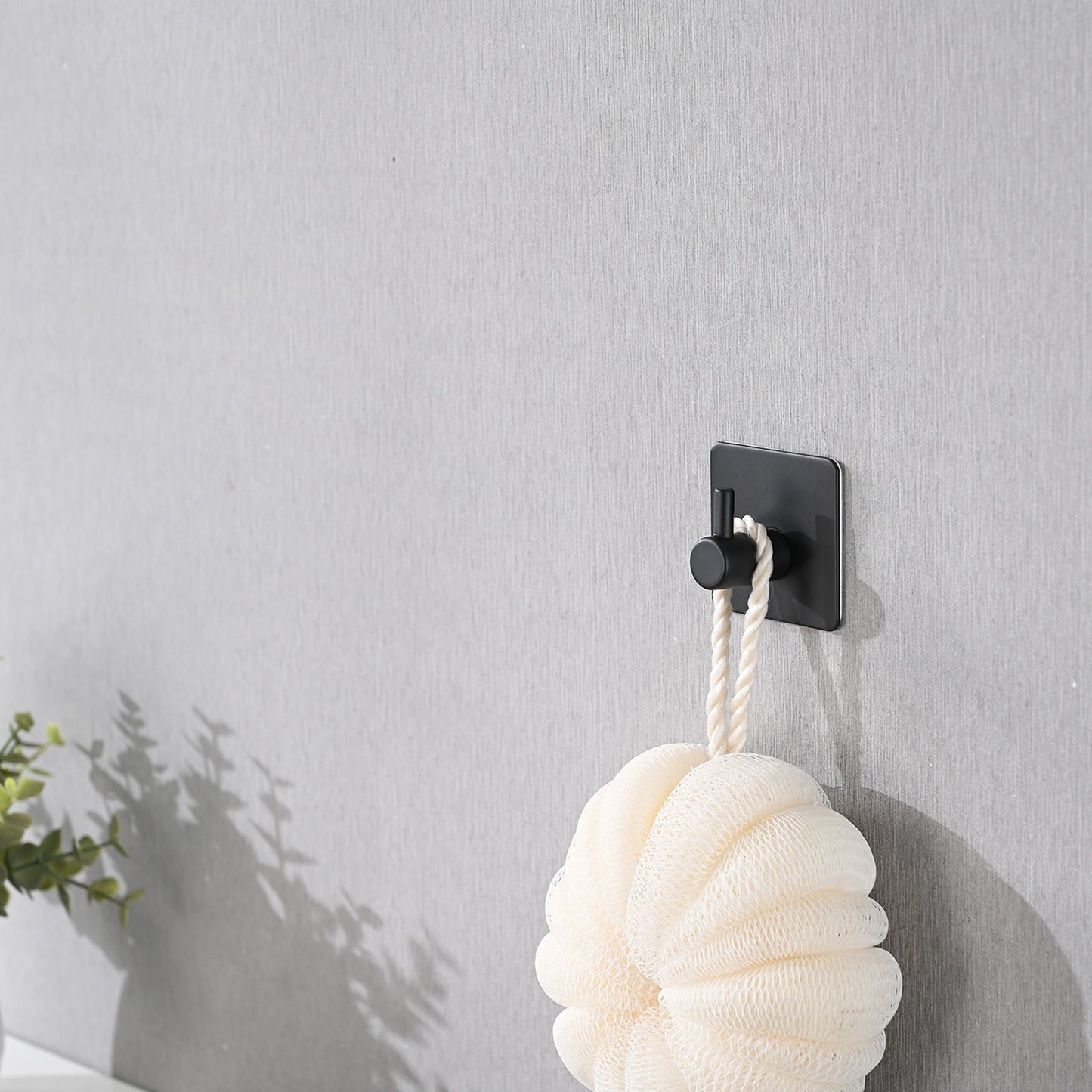 Bathroom Hardware Set Stainless Steel With Towel Bar, Paper Holder, And Hooks - Matte Black