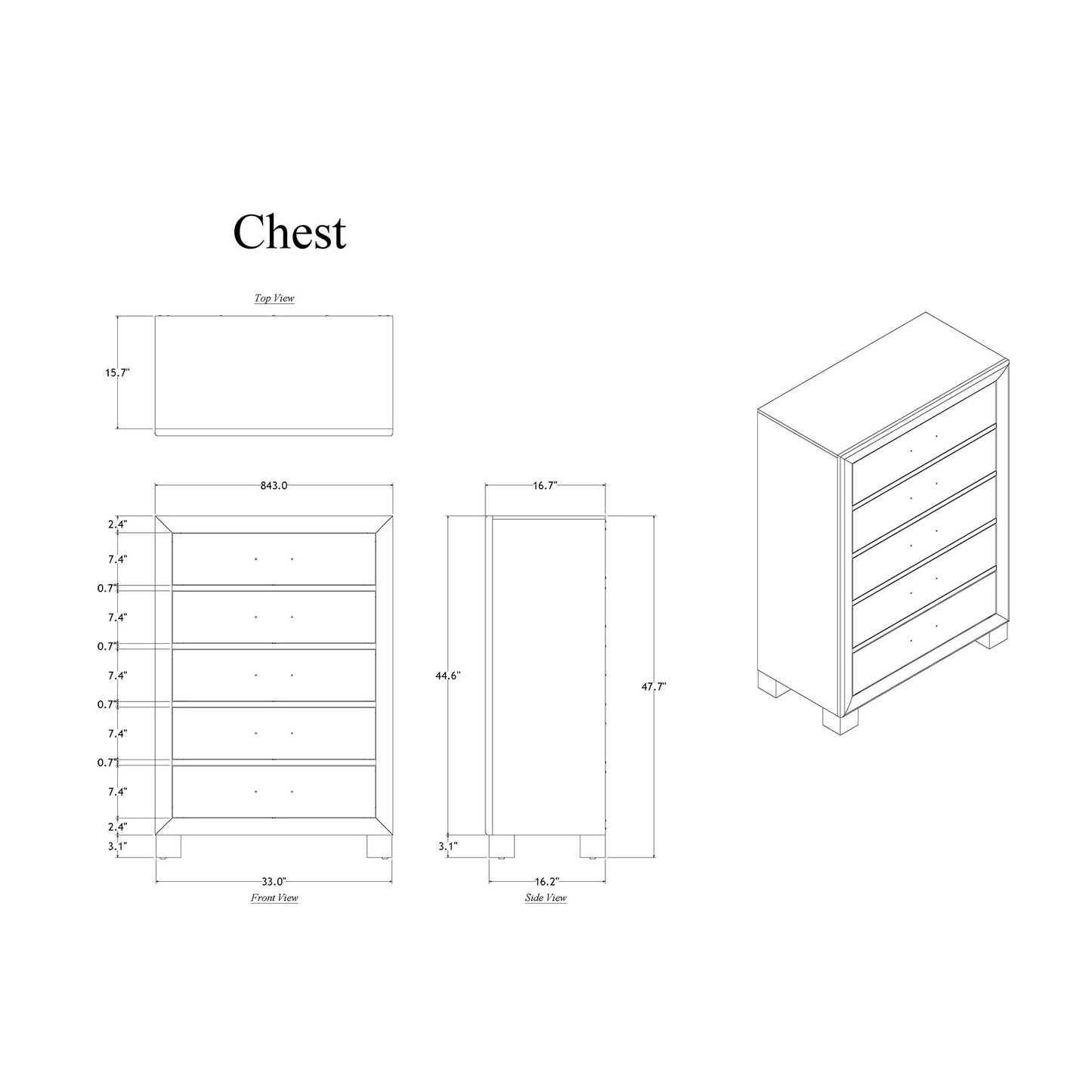 Rover - Chest - Gray