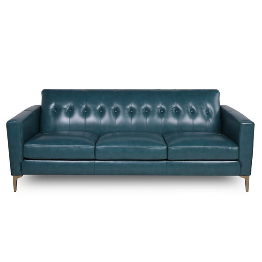 Mid-Century Tufted Leather Sofa