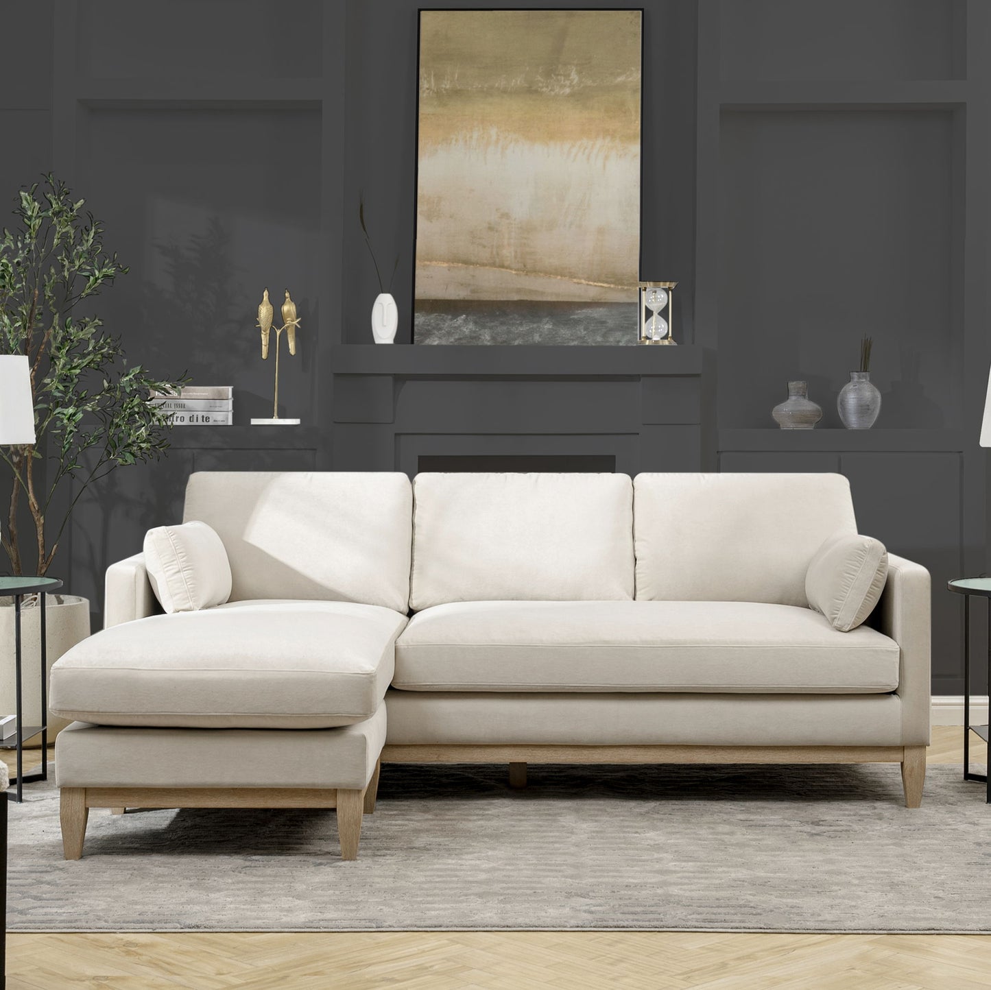 Knox - Modern Farmhouse Reversible Chaise Sectional Sofa
