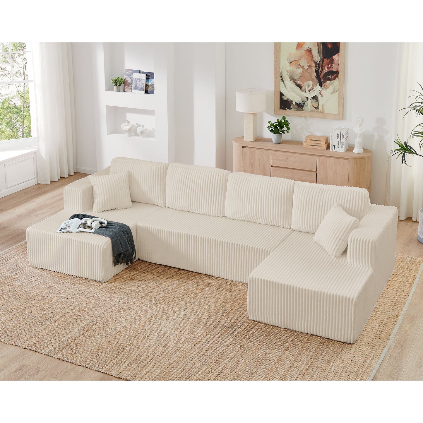 Modern Minimalist U - Shape Modular Sectional Sofa