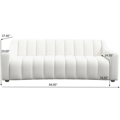 Marcus - Luxury Tight Back Boucle Couch - Cream / Creamy White / Ivory