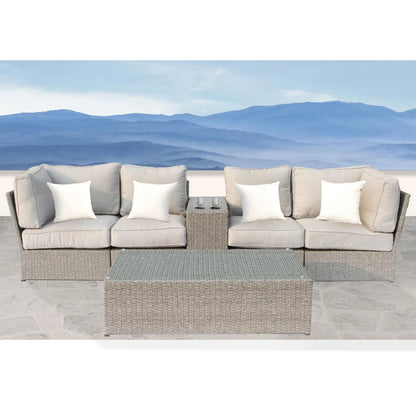 Stylish Modular Wicker Patio Seating Group