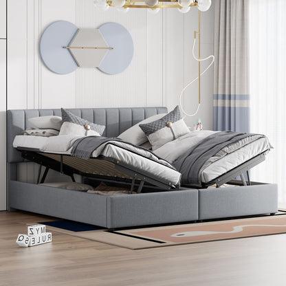 Upholstered Platform Bed With A Hydraulic Storage System