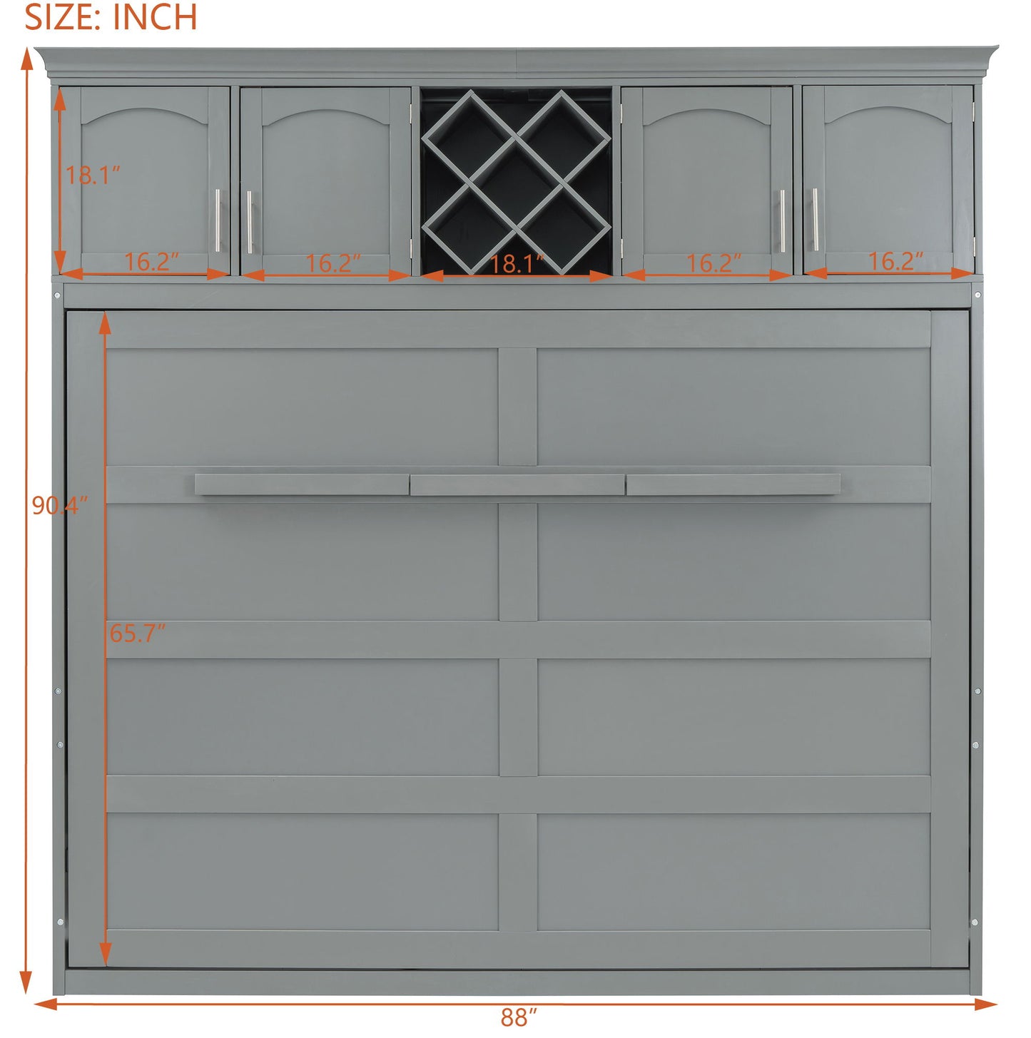 Murphy Wall Bed With Top Cabinets & Wine Rack