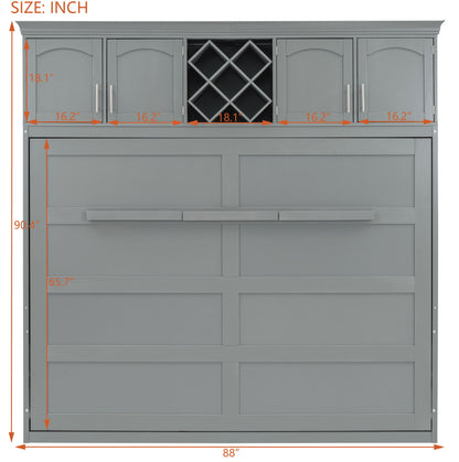 Murphy Wall Bed With Top Cabinets & Wine Rack