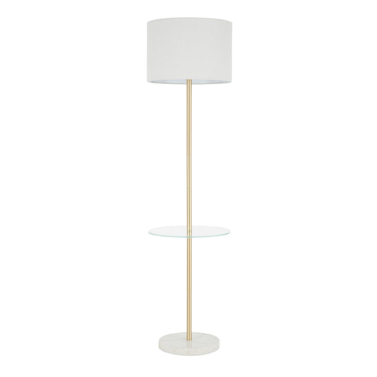 Chloe - Contemporary Shelf Floor Lamp - Clear / White