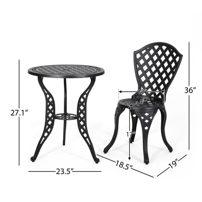Bono Metal Bistro Set - Black