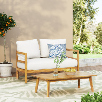 Outdoor Furniture With Coffee Table, Patio Conversation Set Deep Seating With Soft Cushion