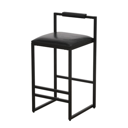 Elegant Bar Stool Set With Backrest And Footrest, Counter Height (Set of 2)